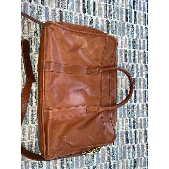 Coach Brown Leather Briefcase Unisex Multi-Compartment Medium Bag - Picture 3 of 11